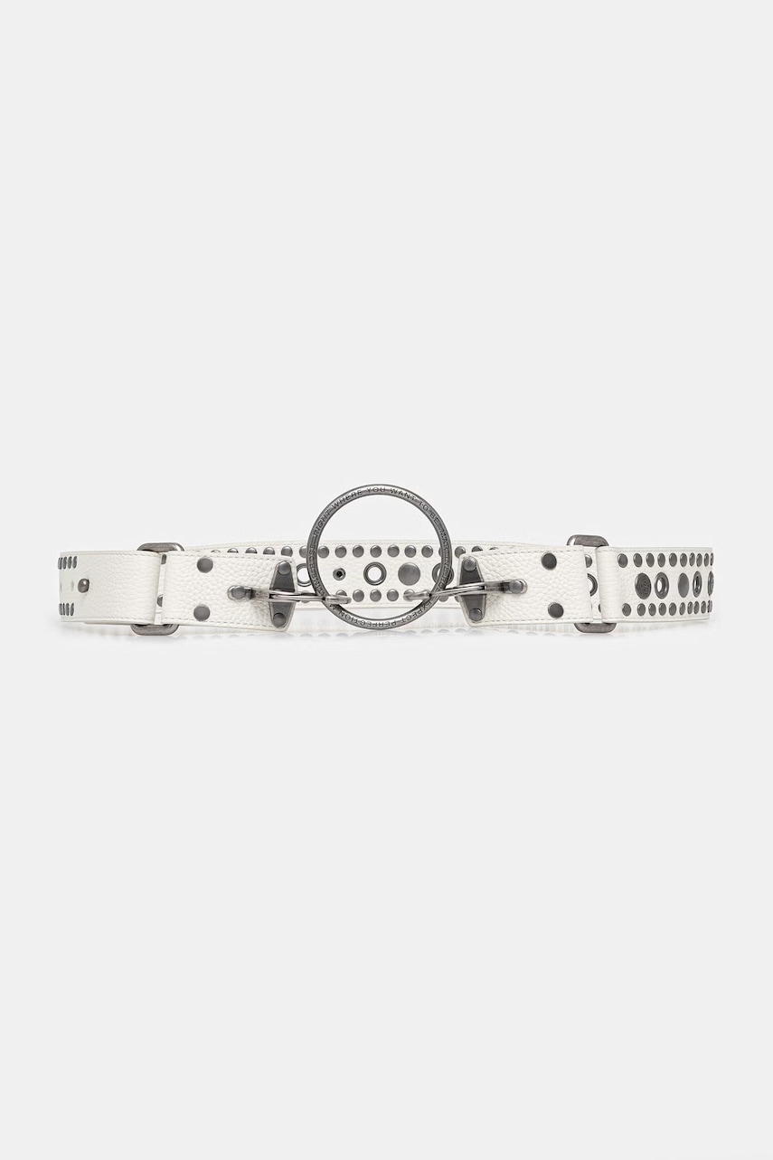 Martine Rose Studded O Ring pasek skórzany damski