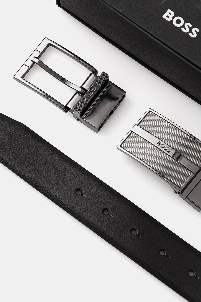 Kožený pásek s odnímatelnými přezkami BOSS (obrázek 3)