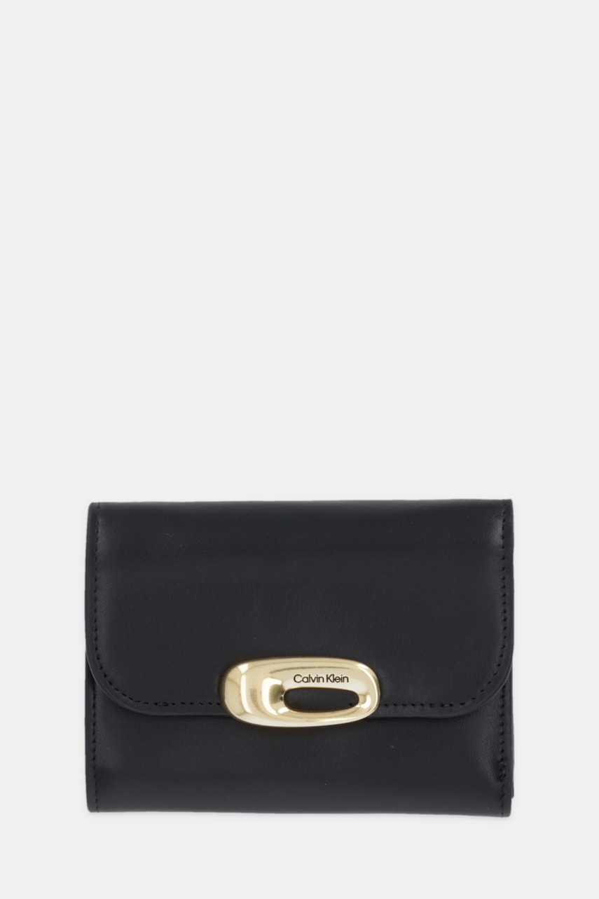 Levně Kožená peněženka Calvin Klein dámská, černá barva, LV04F1116G