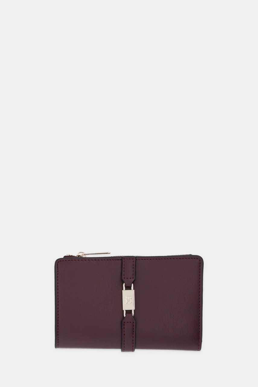 Levně Peněženka Tommy Hilfiger dámská, vínová barva, AW0AW18134