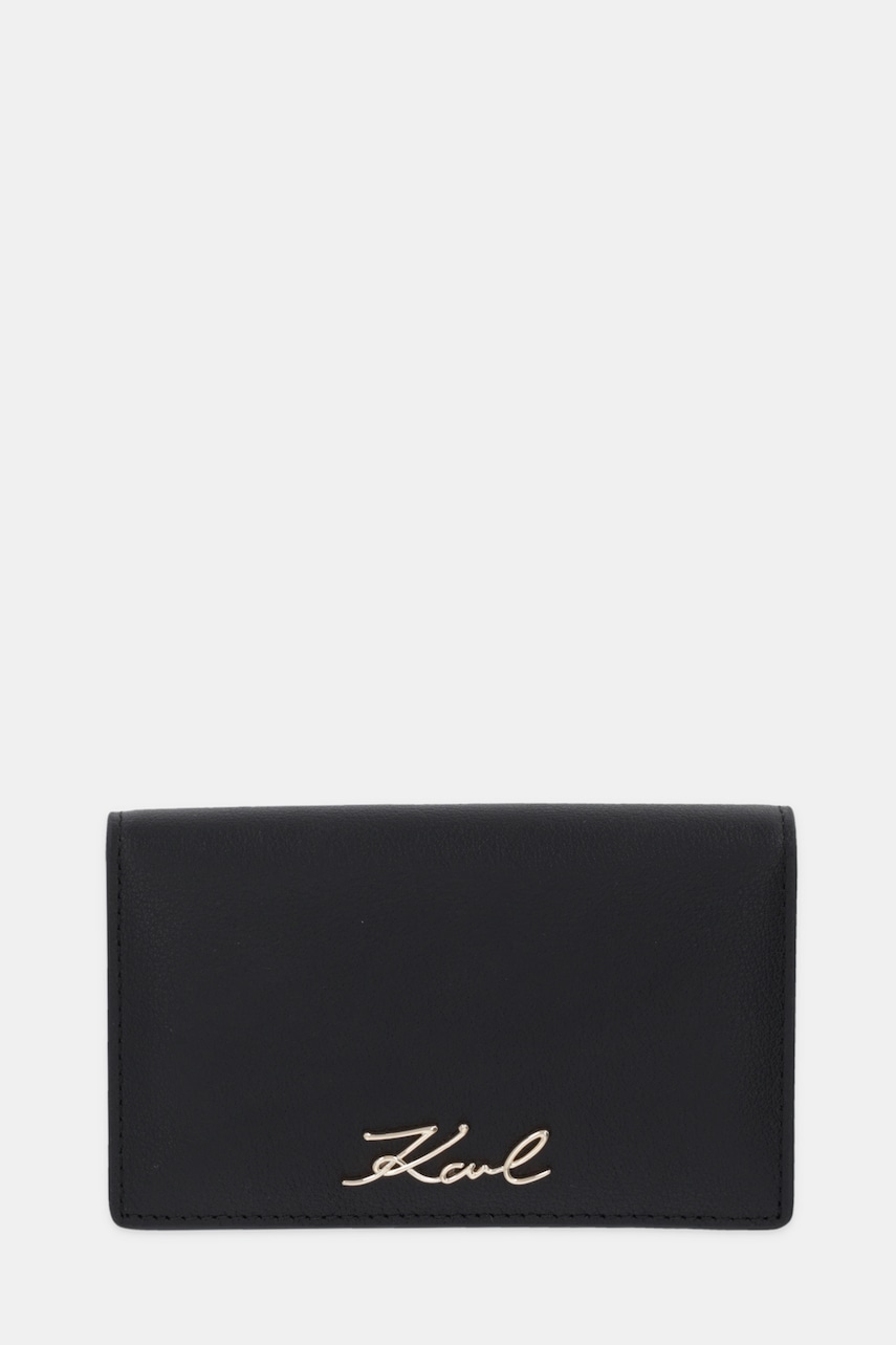 Karl Lagerfeld portofel de piele K/SIGNATURE culoarea negru, B1W32035