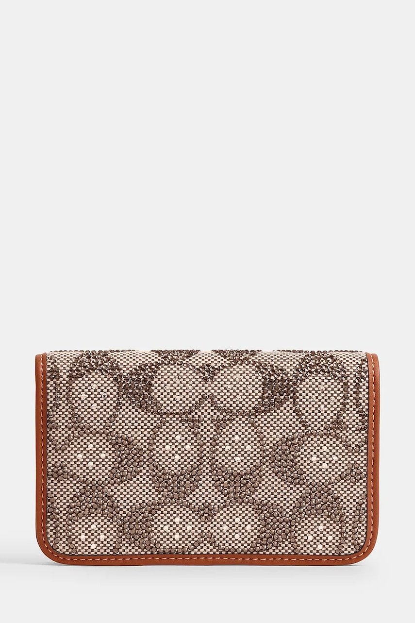 Coach portofel de piele culoarea maro, CCD16