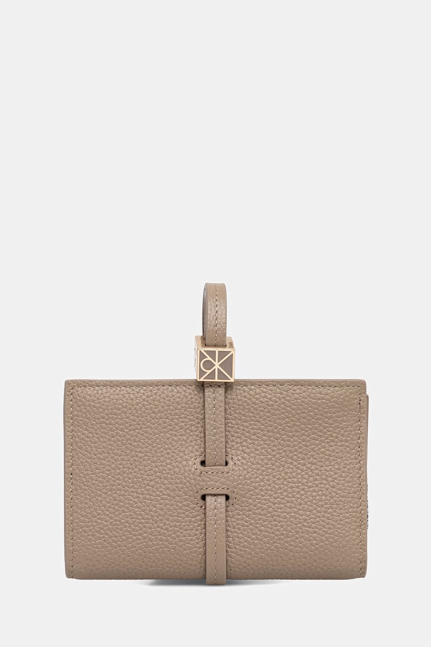 Calvin Klein πορτοφόλι γυναικείο δερμάτινο LV04F1130G μπεζ ONE SIZE