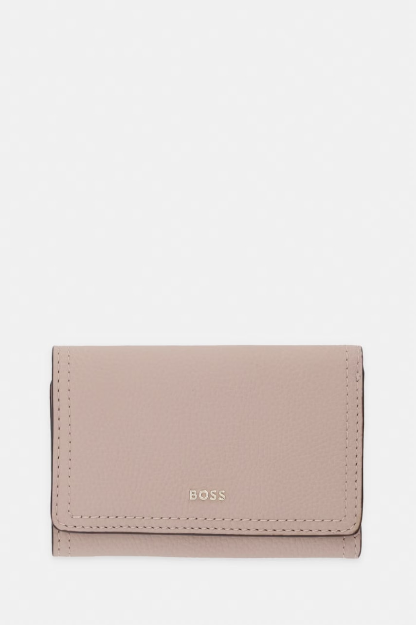 BOSS portofel pentru femei, din piele Lenah Flap SM Wallet