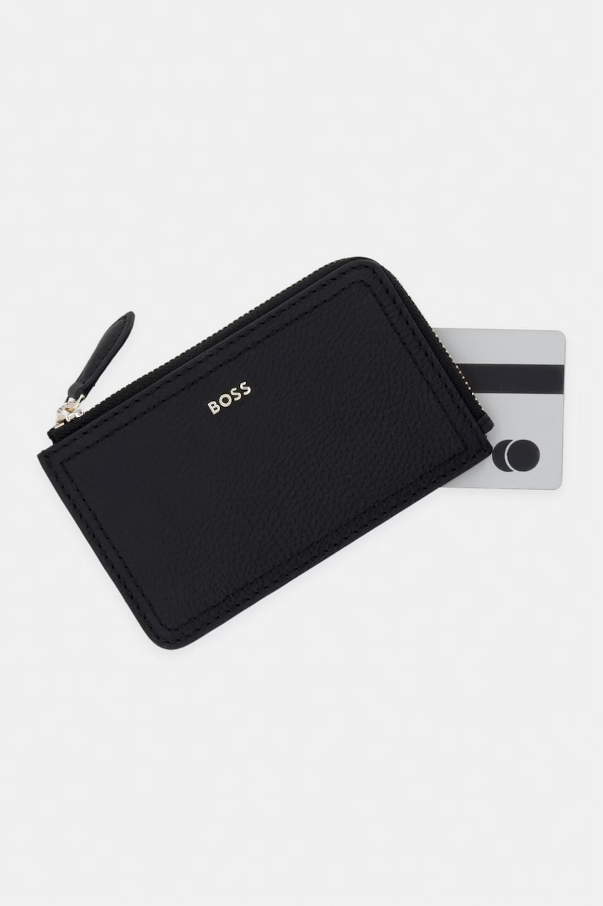 BOSS peňaženka dámska kožená Lenah Zip Cardholder