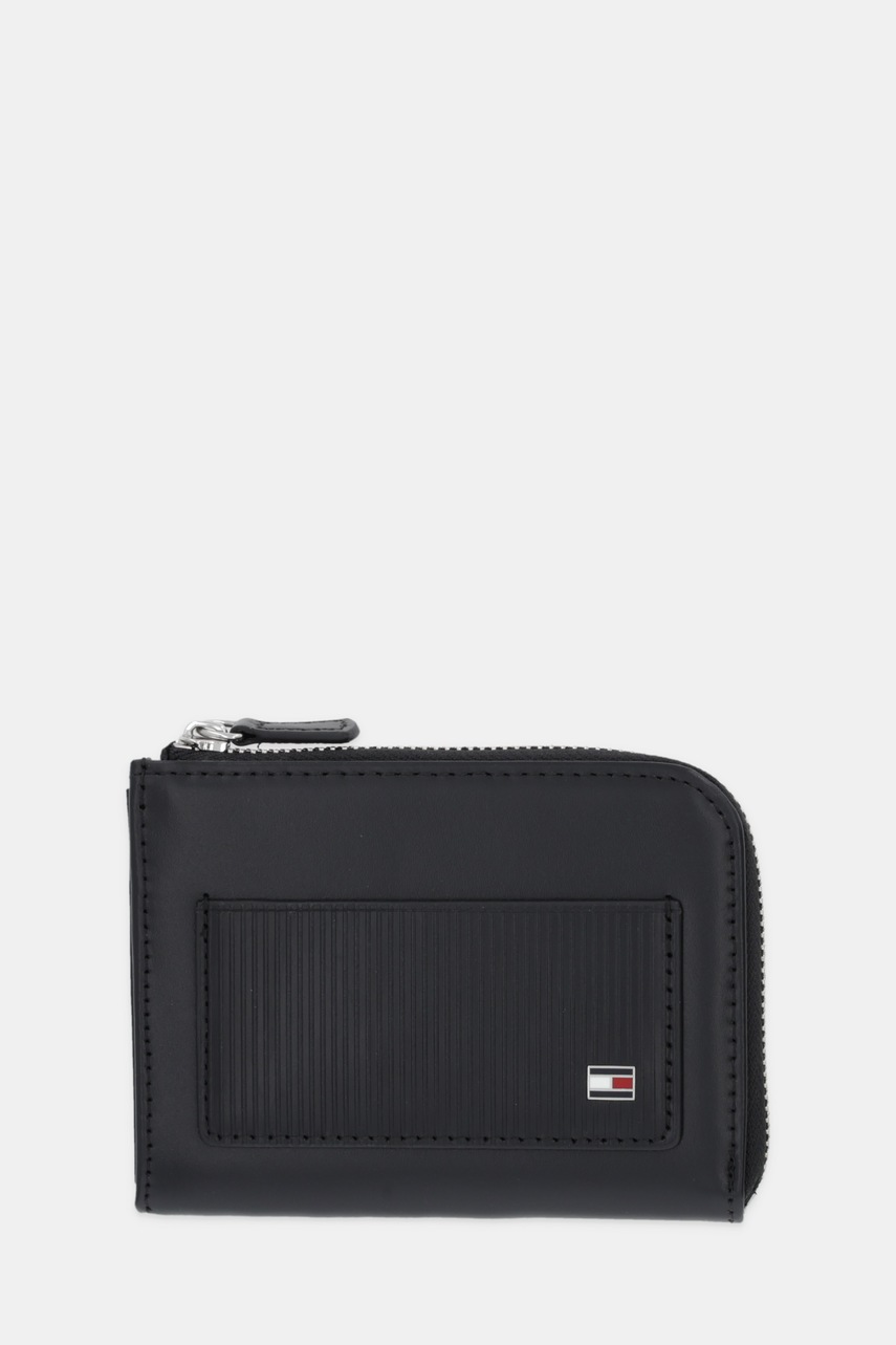 Levně Kožená peněženka Tommy Hilfiger pánská, černá barva, AM0AM13960