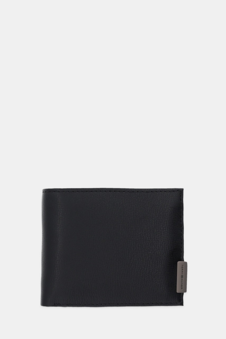 Levně Kožená peněženka Tommy Hilfiger pánská, černá barva, AM0AM13961
