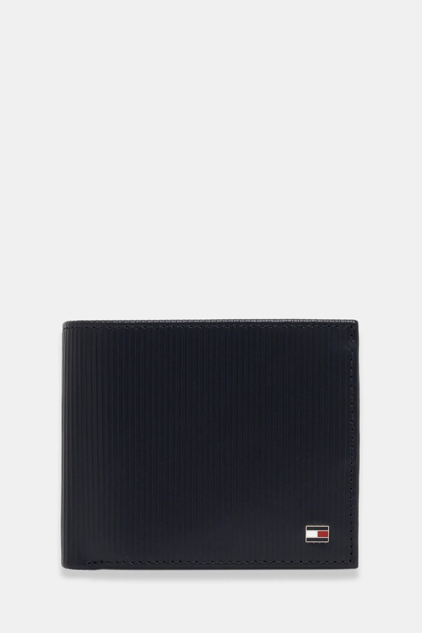 Levně Kožená peněženka Tommy Hilfiger pánská, černá barva, AM0AM13978