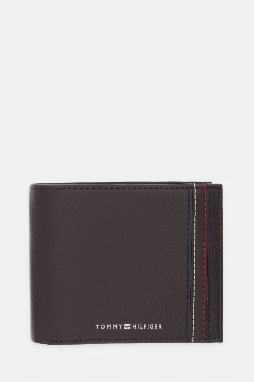 Tommy Hilfiger Πορτοφόλι ανδρικό δερμάτινο AM0AM14229 καφέ ONE SIZE