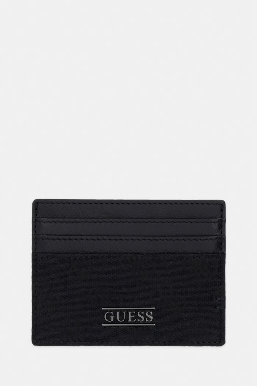 Guess θήκη για κάρτες ανδρική δέρμα BOSTON