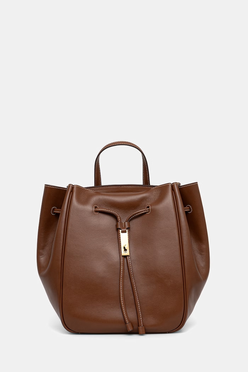 Levně Kožený batoh Polo Ralph Lauren