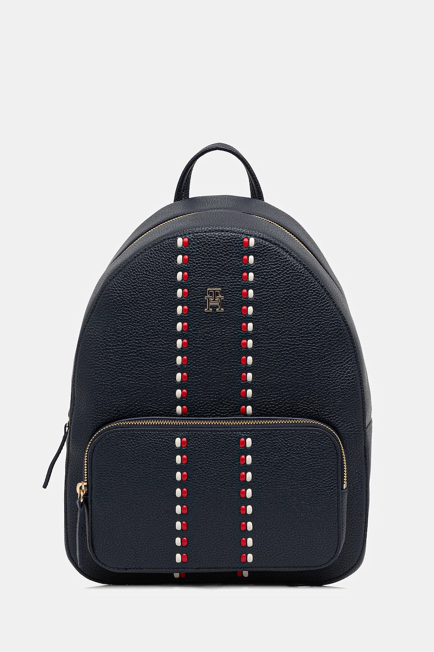 Levně Batoh Tommy Hilfiger dámský, tmavomodrá barva, velký, s aplikací, AW0AW18159