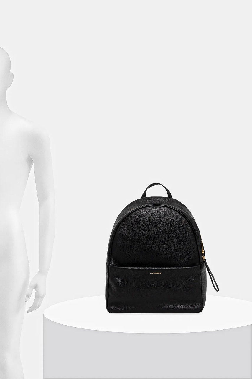 Δερμάτινο σακίδιο Coccinelle NORY χρώμα: μαύρο, E1 U45 14 01 01 φωτογραφία
