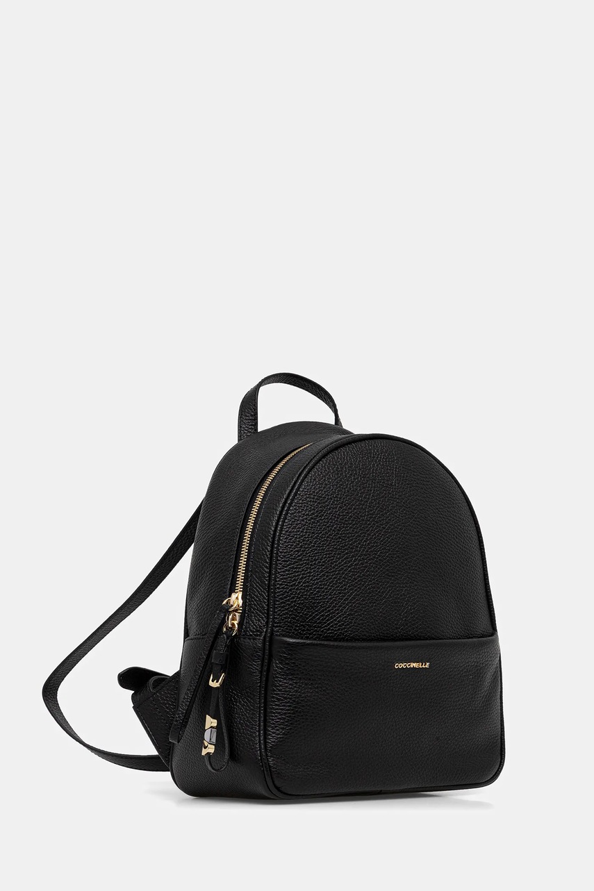 Δερμάτινο σακίδιο Coccinelle NORY χρώμα: μαύρο, E1 U45 14 02 01 φωτογραφία