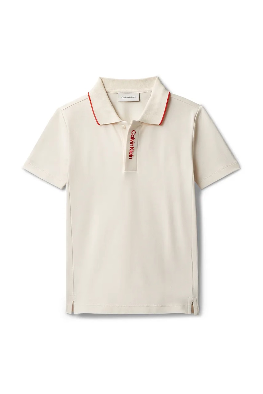 Детское поло Calvin Klein Jeans цвет бежевый с аппликацией IB0IB02370 в Ровном Детское поло Calvin Klein Jeans цвет бежевый с аппликацией IB0IB02370 в Ровном