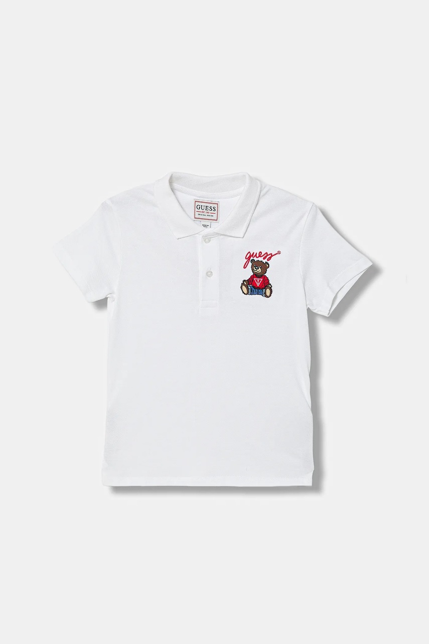 Levně Bavlněné polo tričko Guess