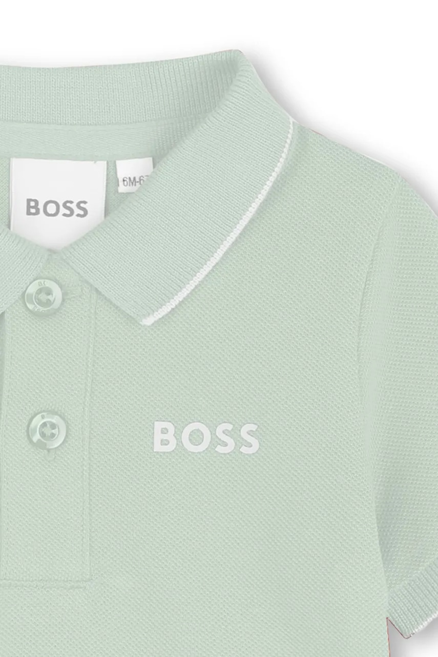 Detská bavlnená polokošeľa BOSS