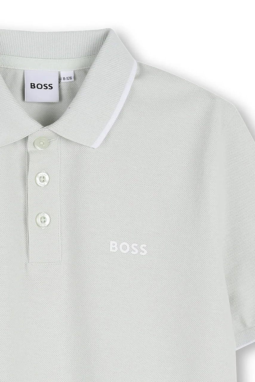 Detská bavlnená polokošeľa BOSS