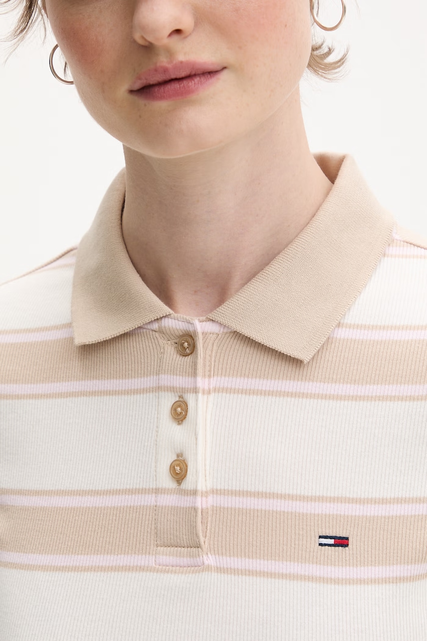 Tommy Jeans polo tričko dámske bavlnené s elastanom