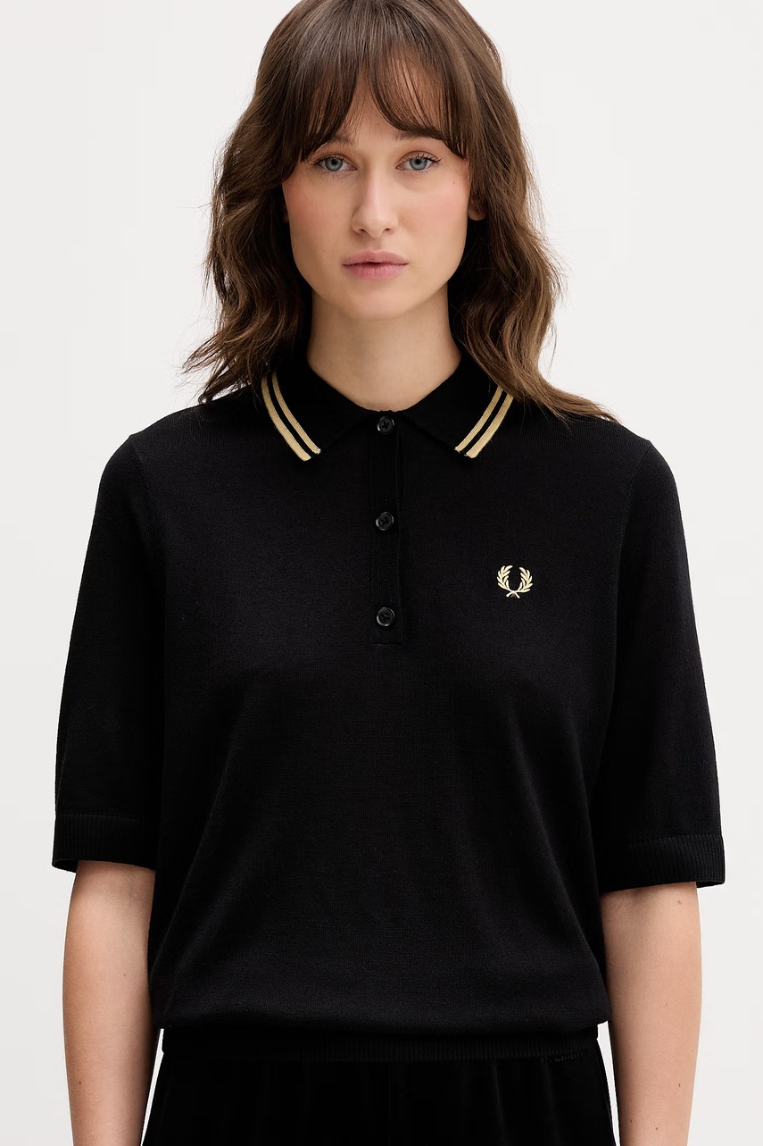 Fred Perry úpletové polo tričko dámske s vlnou