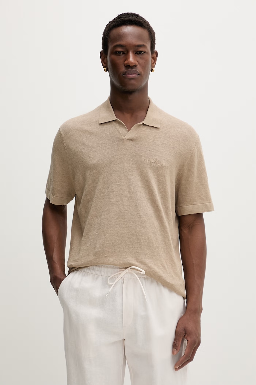 Les Deux polo pánské se lnem Emmanuel