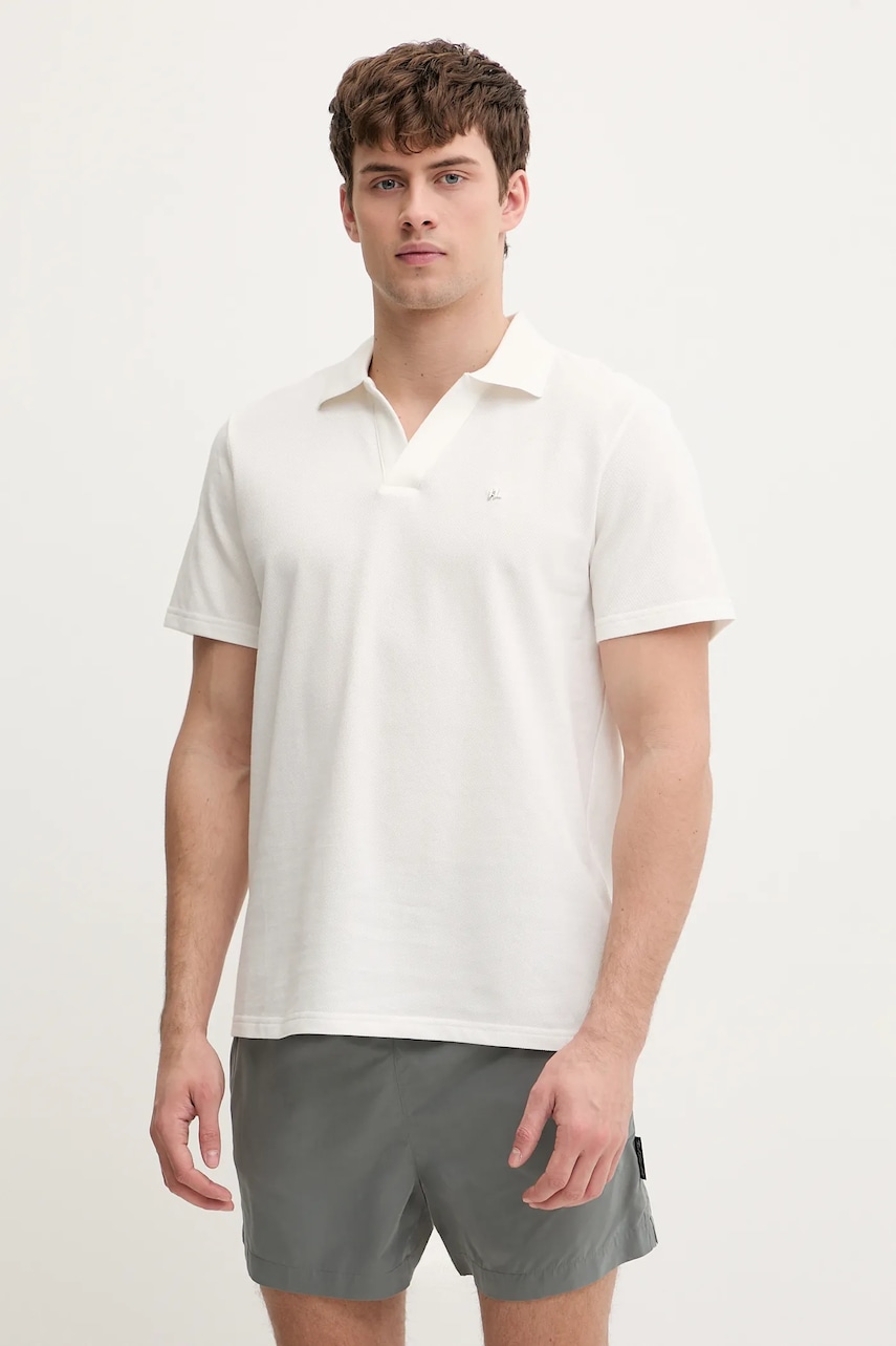 Βαμβακερό μπλουζάκι πόλο Karl Lagerfeld KL METAL