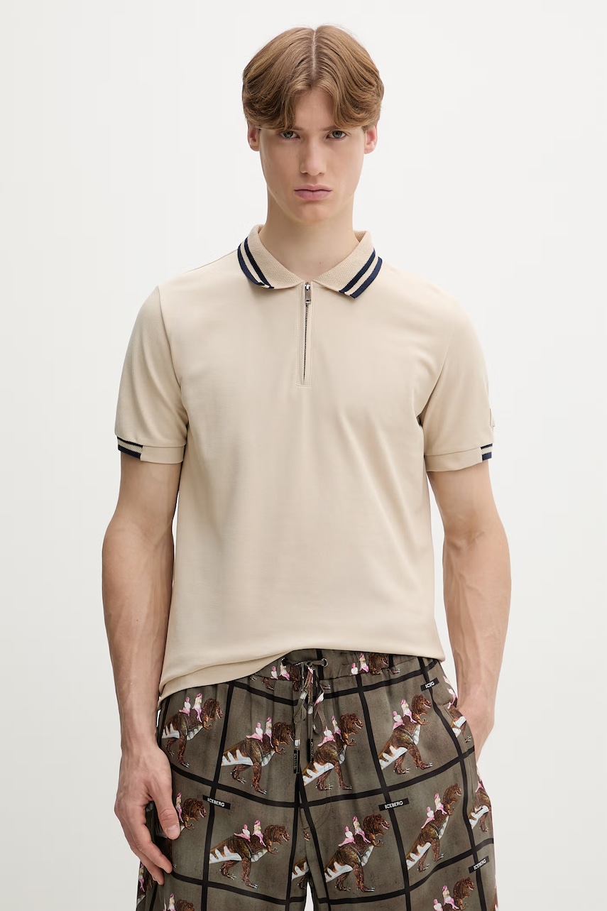 Iceberg πόλο ανδρικό βαμβακερό F030.631A μπεζ S,L