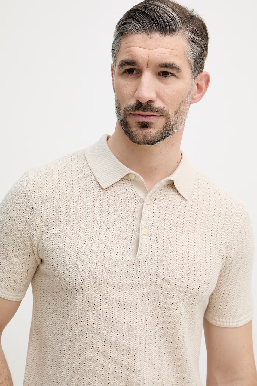U.S. Polo Assn. polo tričko pánske s bavlnou TIPPED OPEN KNIT SS