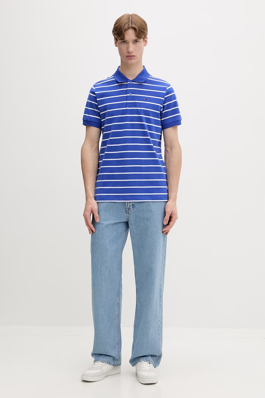 Tommy Jeans polo tričko pánske bavlnené