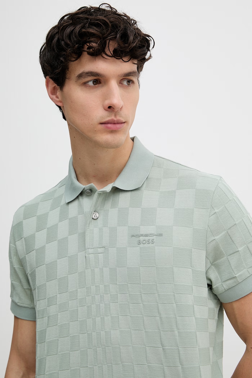 BOSS Green polo tričko pánske bavlnené BOSS X PORSCHE