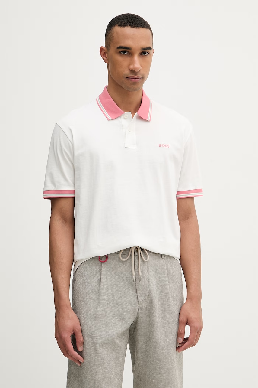 BOSS Orange polo pánské bavlněné