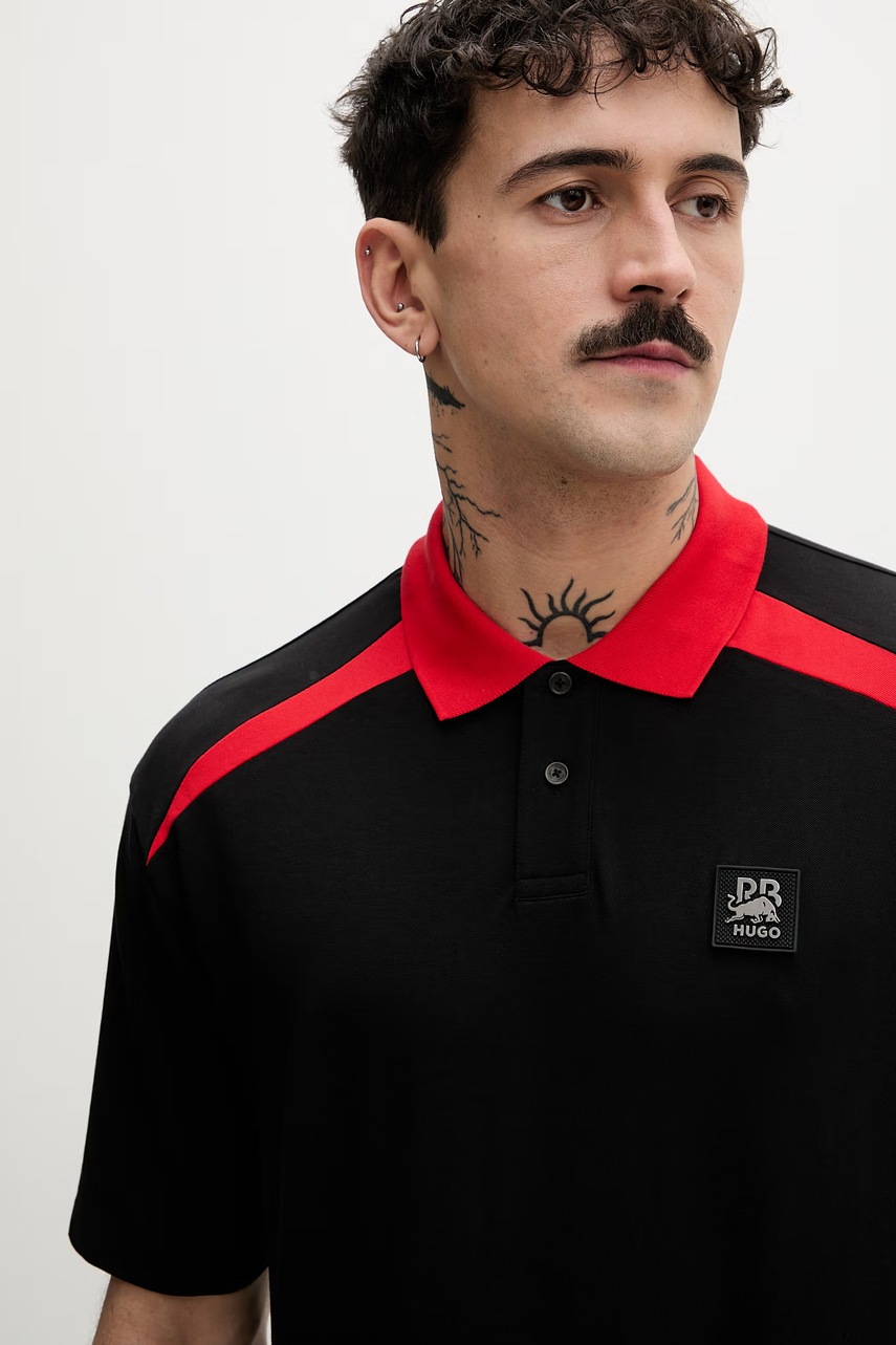 HUGO tričko pánské bavlněné s elastanem Dunios_RB (obrázek 4)