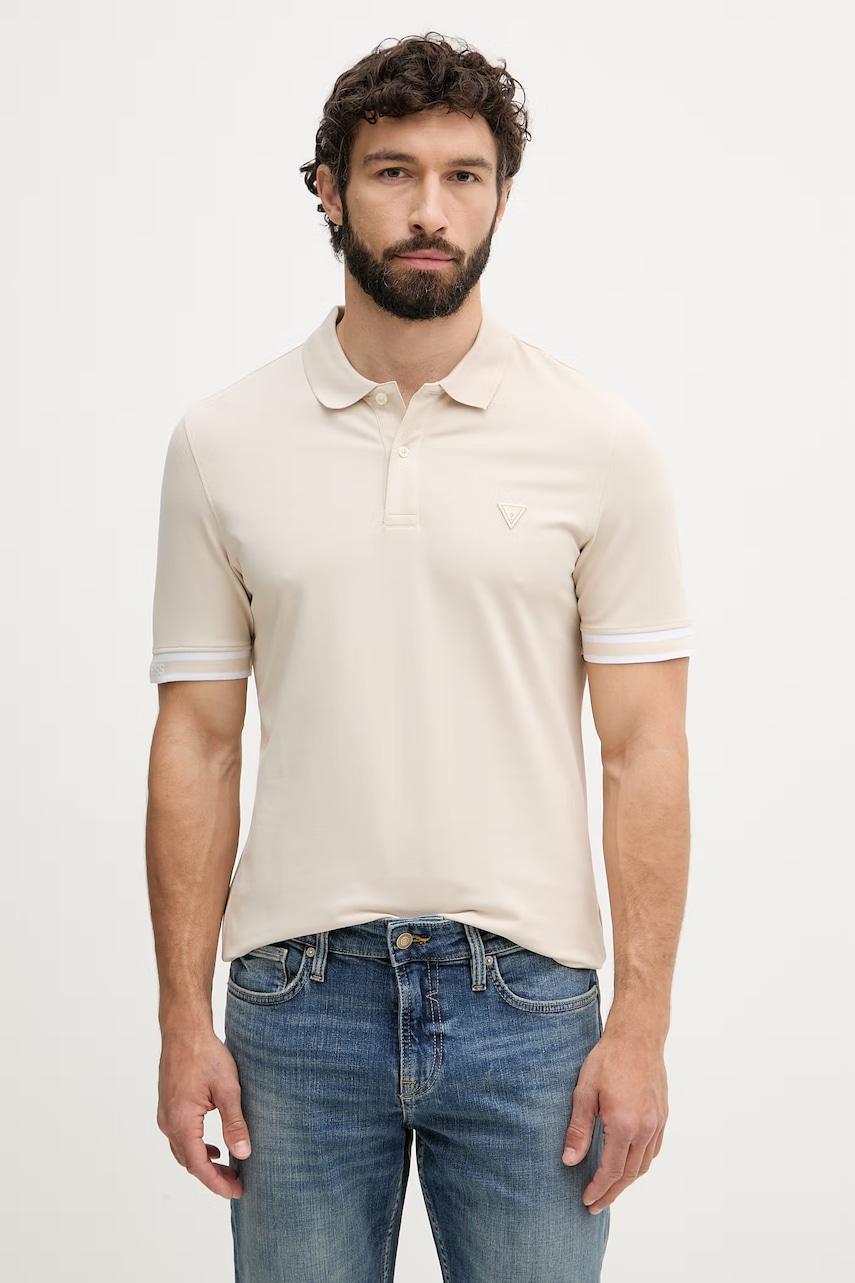 Guess polo męskie bawełniane z elastanem LYLE