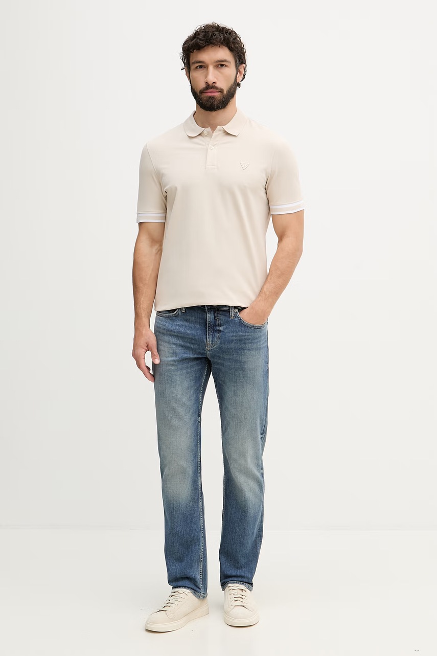 Guess polo tričko pánske bavlnené s elastanom LYLE