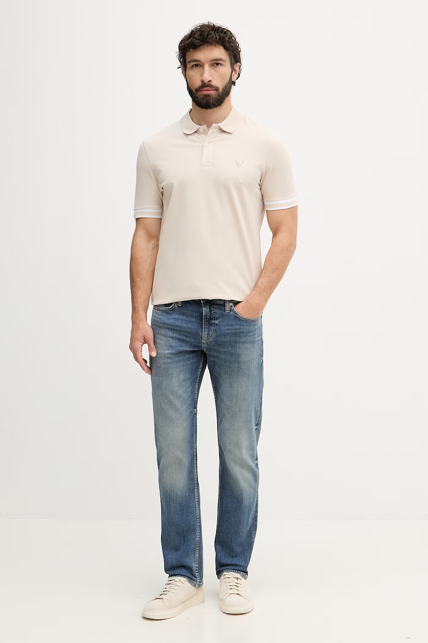 Guess polo tričko pánske bavlnené s elastanom LYLE