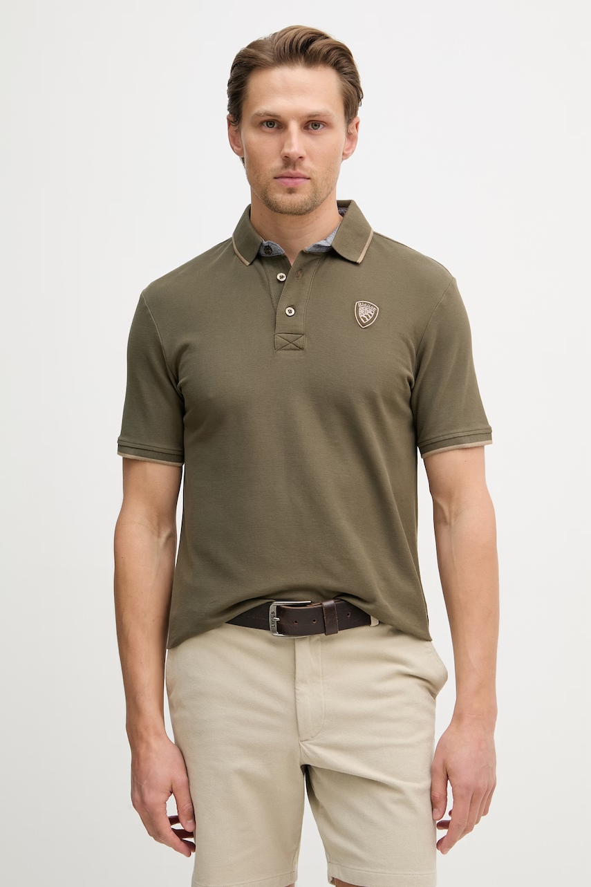 Blauer πόλο ανδρικό βαμβακερό DAMON BLUT02288 λευκό L,M,S,XL