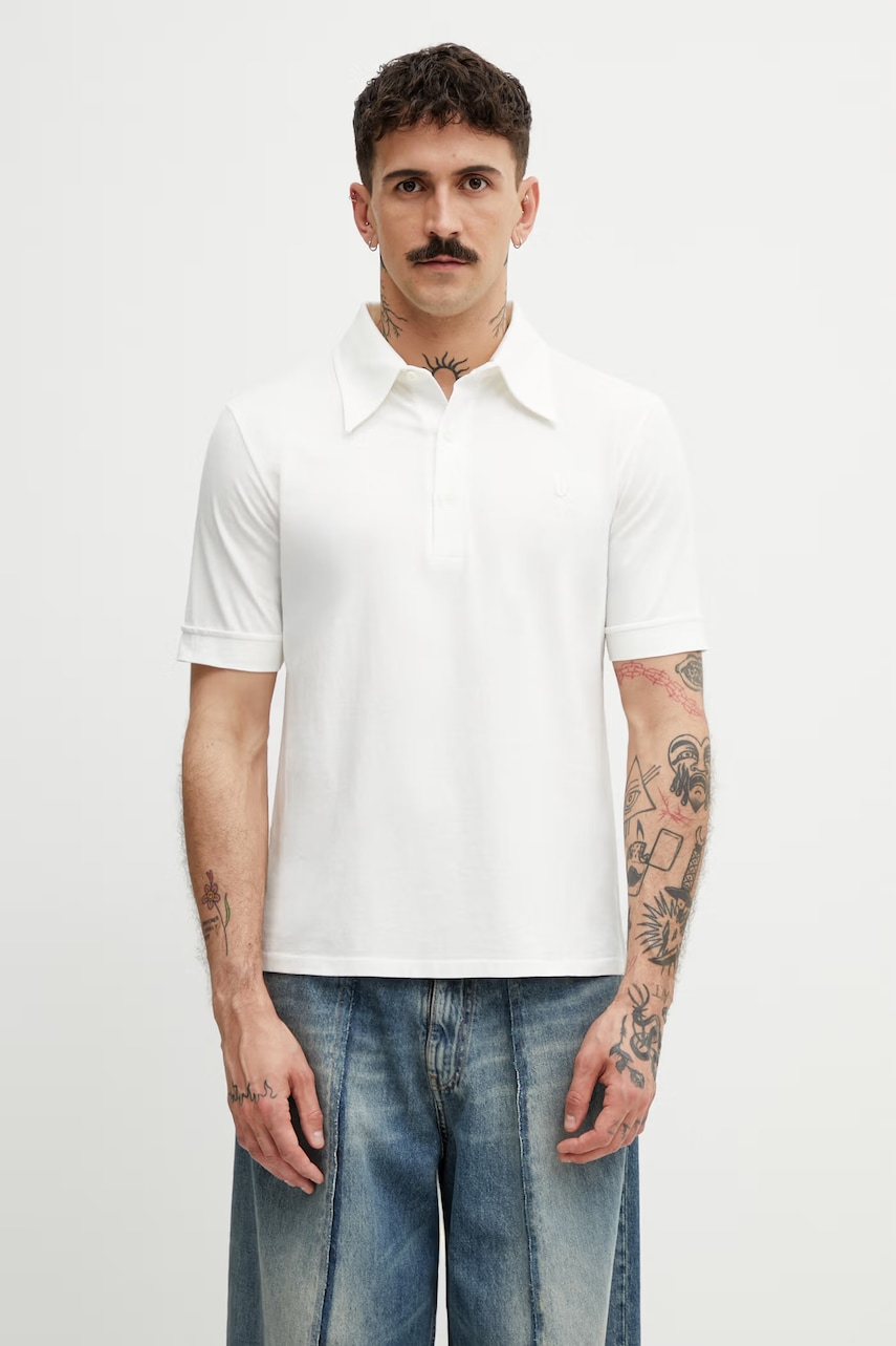MM6 Maison Margiela πόλο ανδρικό βαμβακερό SH2GL0011.M20108 λευκό L,XL,M