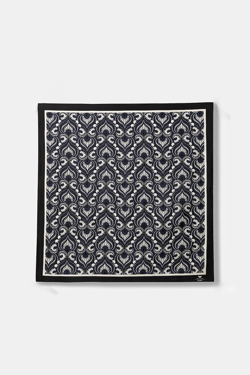 Weekend Max Mara chusta jedwabna AONESTO damska kolor granatowy wzorzysta 2615541144600