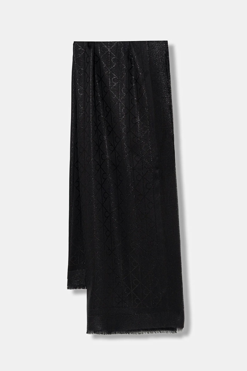 Levně Šála Calvin Klein dámská, černá barva, LV04F8062G