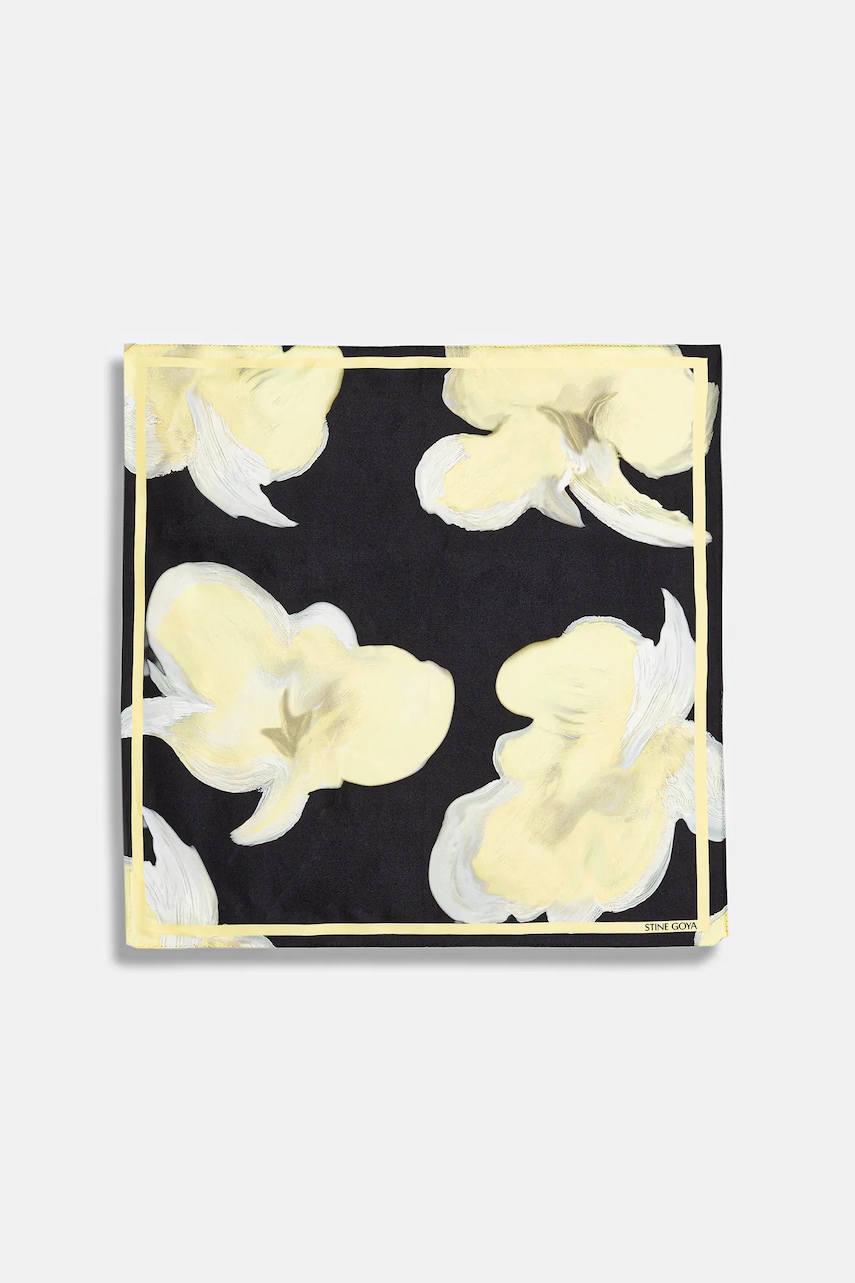 Stine Goya eșarfă de mătase culoarea galben, cu imprimeu, SG-PS26-A010-2287