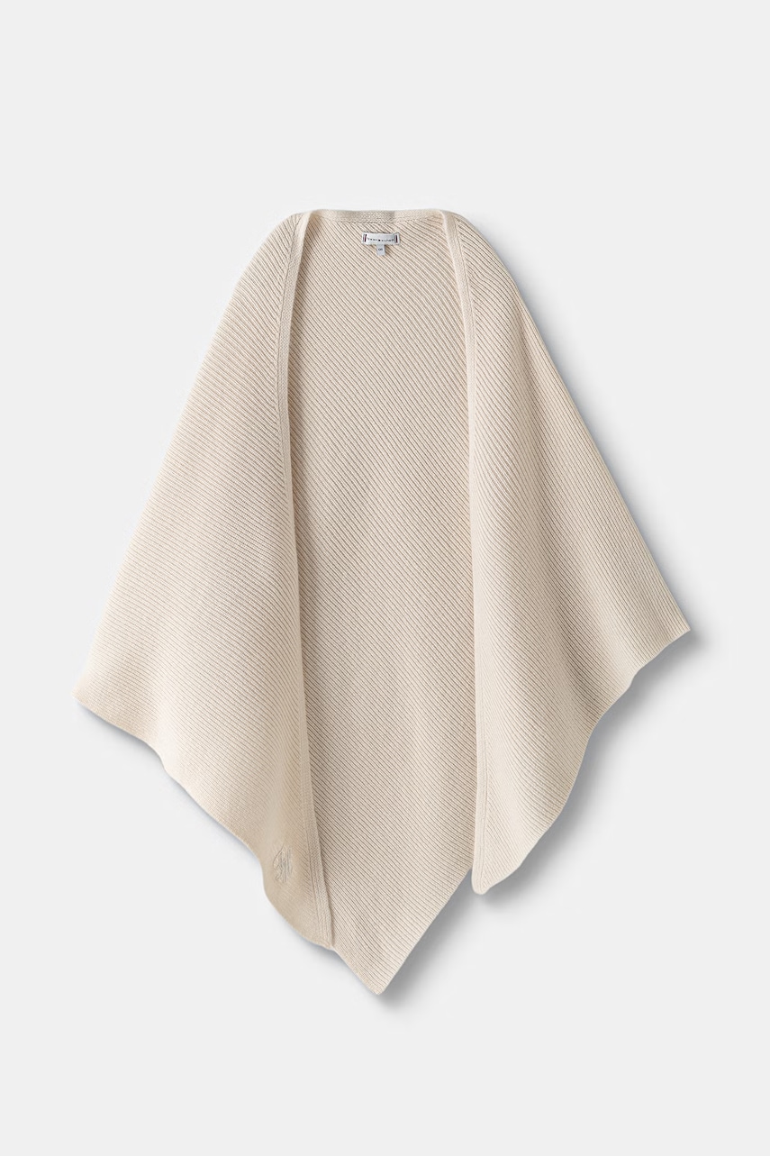 Tommy Hilfiger chusta damska wełniana beżowa AW0AW18516