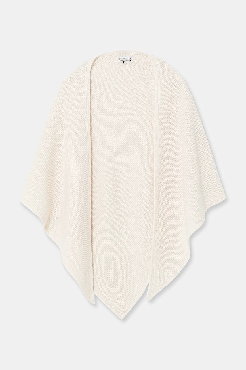 Levně Vlněný šátek Tommy Hilfiger béžová barva, AW0AW18516