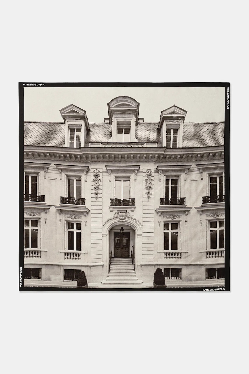 Karl Lagerfeld eșarfă de mătase RSG MAISON culoarea negru, cu imprimeu, A4W33138