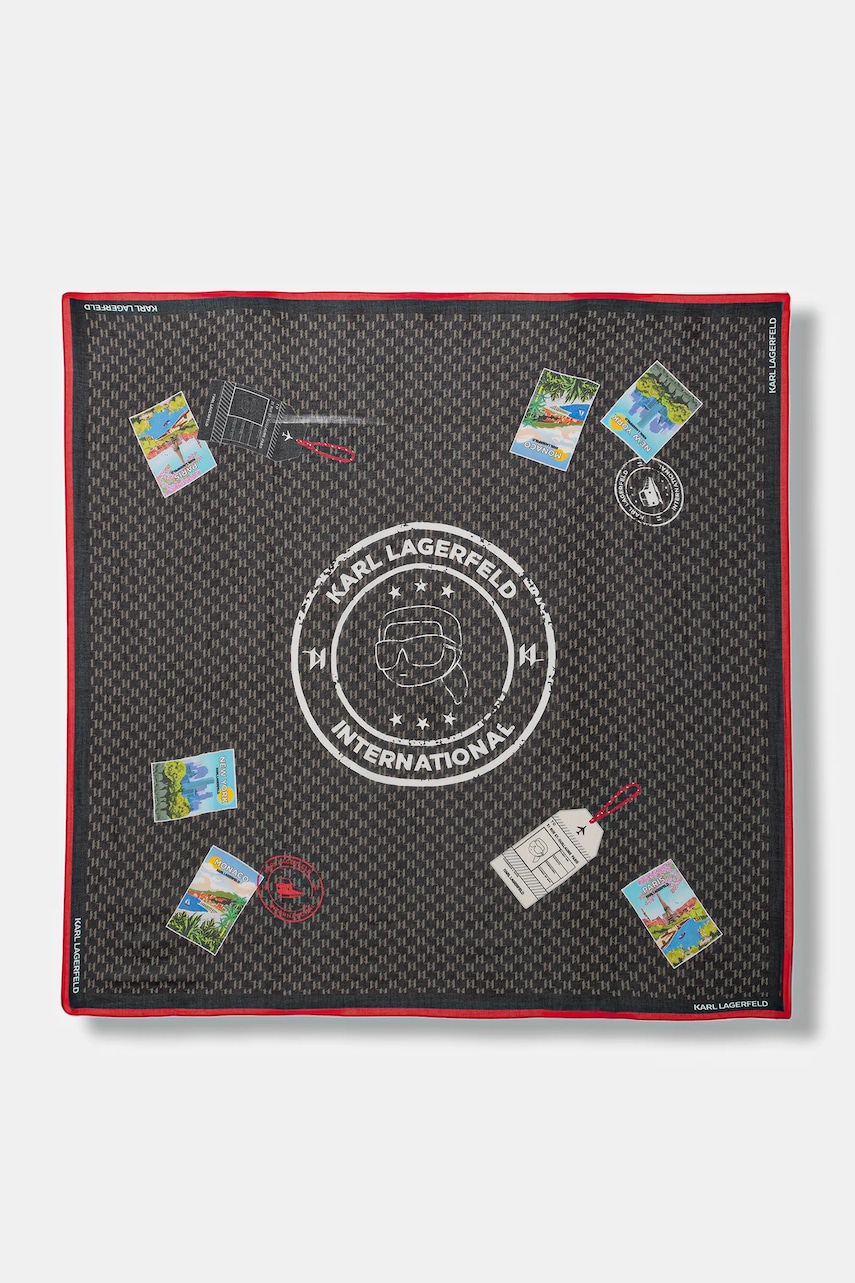 Karl Lagerfeld eșarfă de mătase IKON MONOGRAM