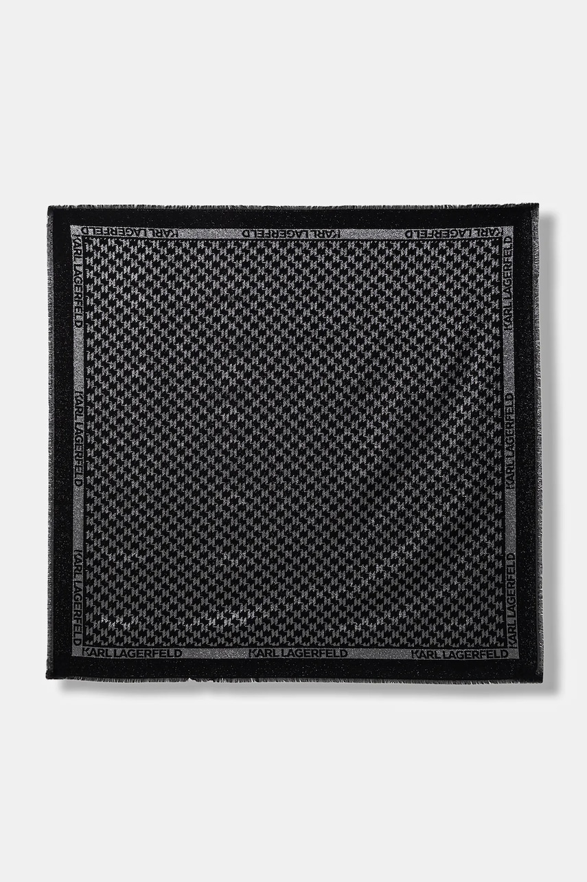 Karl Lagerfeld eșarfă din amestec de mătase K/MONOGRAM culoarea negru, uni, B1W33026