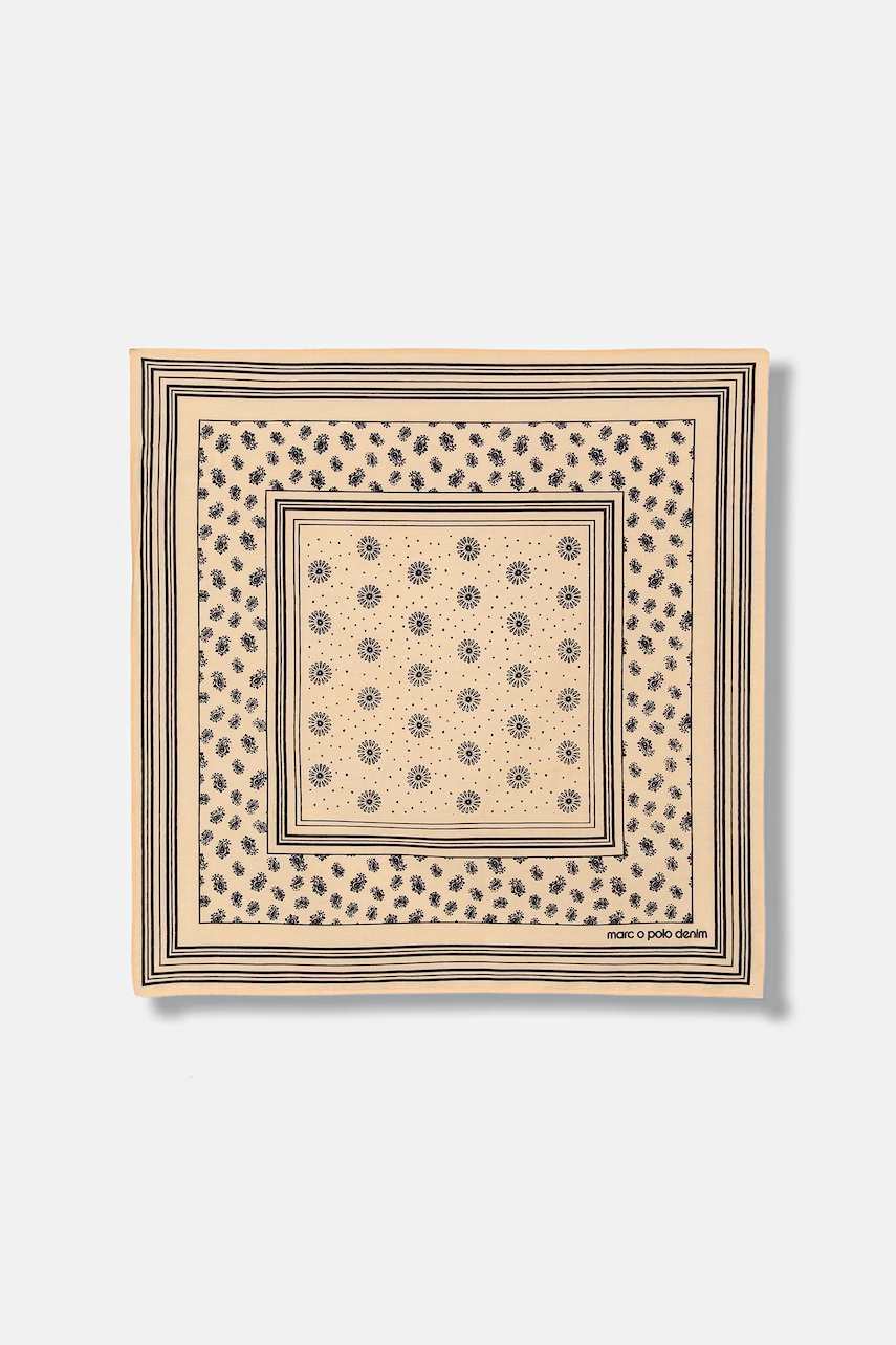 Marc O'Polo eșarfă din bumbac culoarea portocaliu, cu imprimeu, 5000007570