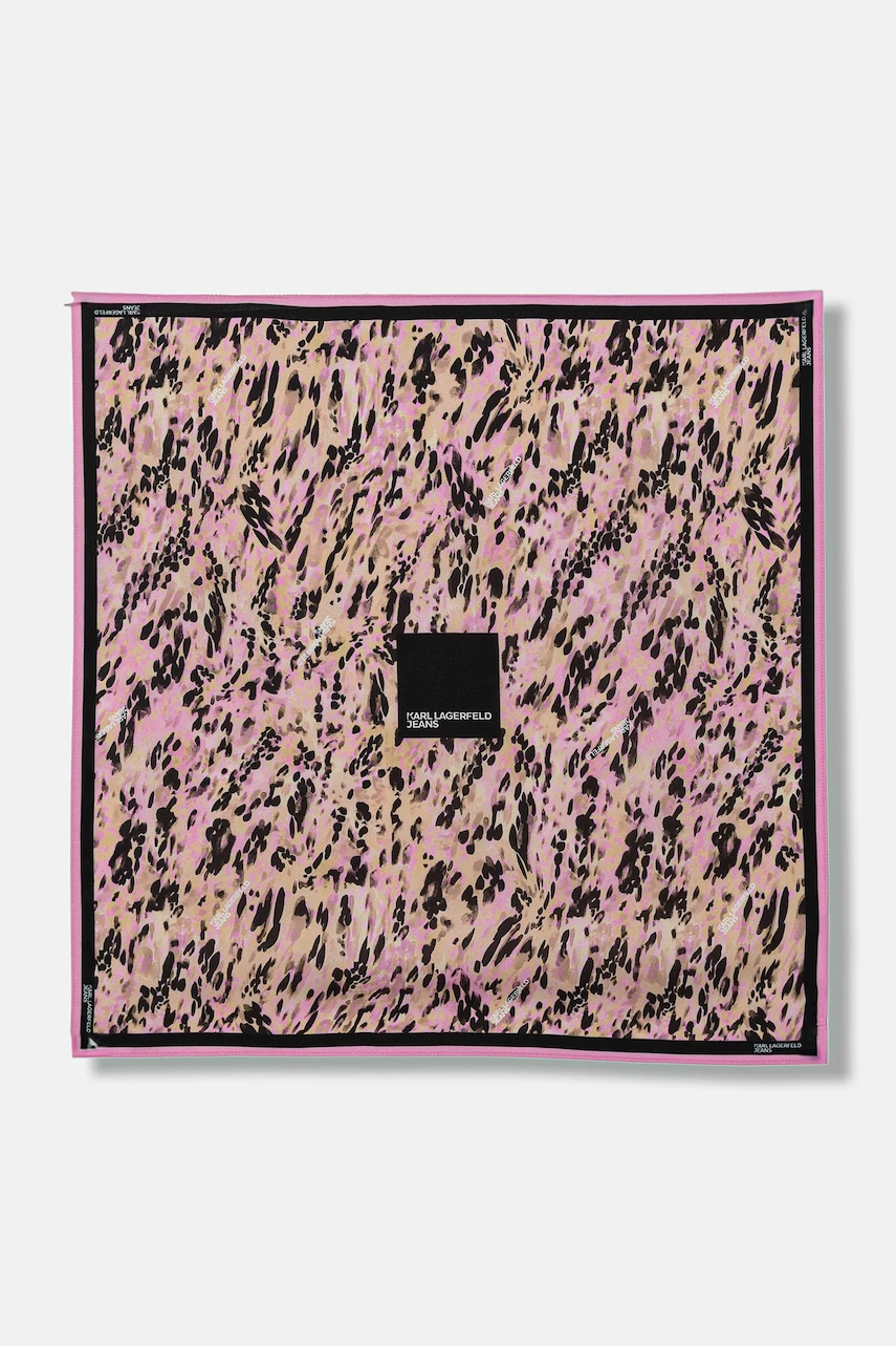 Karl Lagerfeld Jeans eșarfă culoarea roz, cu model, B1W33090