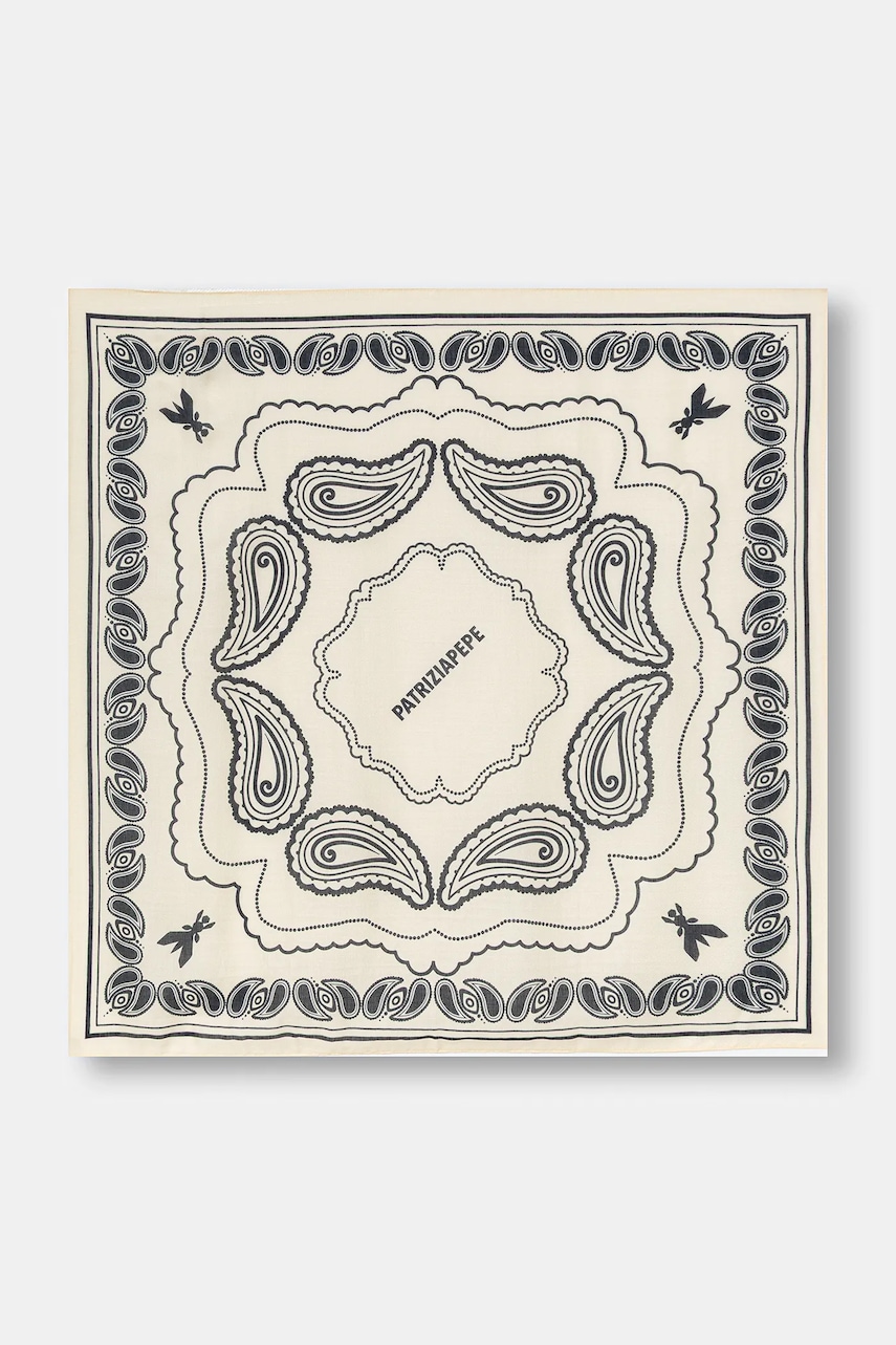 Levně Šátek s přídavkem hedvábí Patrizia Pepe béžová barva, 8F0112 A706