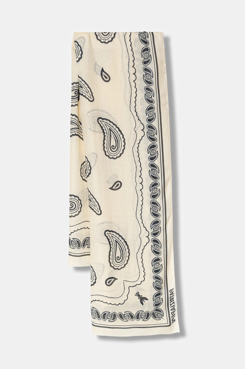 Levně Šála s přídavkem hedvábí Patrizia Pepe béžová barva, 8F0126 A706