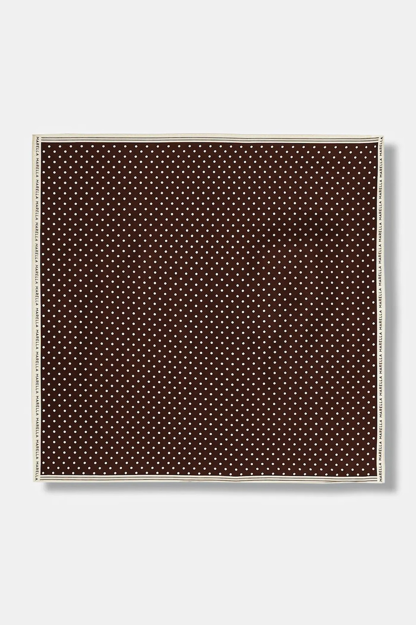 Marella apaszka jedwabna MLAATTINIA damska kolor brązowy wzorzysta 2613541026200